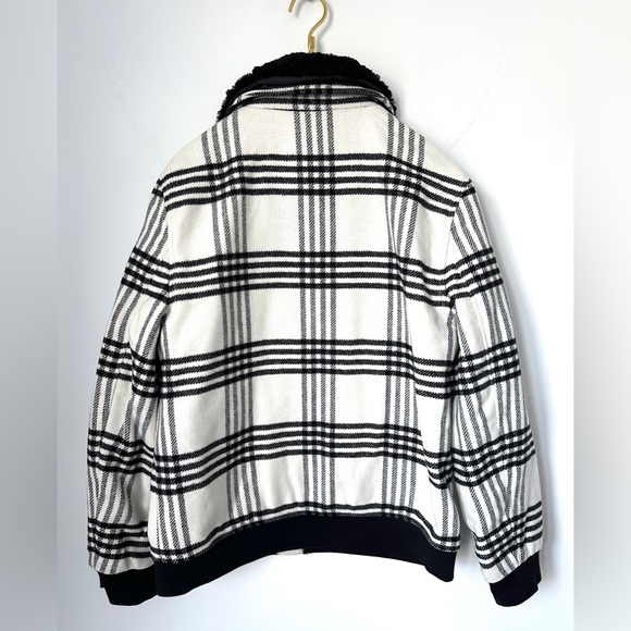 INC International Concepts Loki Ivory Black Plaid Wool Blend Jacket Men’s Large - Picture 3 of 8